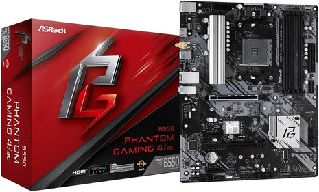 ASRock B550 Phantom Gaming 4 AC Supports 3rd Gen AMD AM4 RyzenTM / Future AMD RyzenTM Processors Motherboard