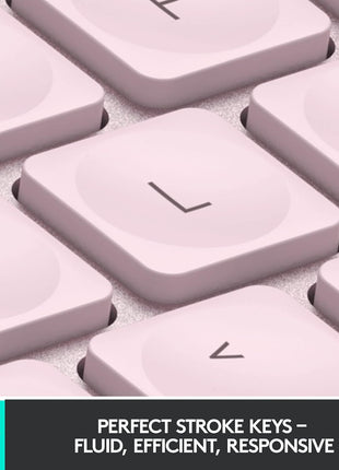 Logitech MX Keys Mini Minimalist Wireless Illuminated Keyboard - Rose | Minimalist, wireless, illuminated, compact, backlit, USB-C, compatible with macOS, iOS, Windows, Linux, Android, metal build