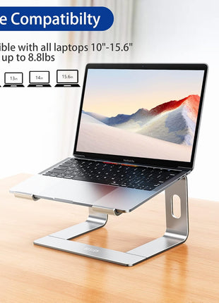 BESIGN LS03 Aluminum Laptop Stand, Ergonomic Detachable Computer Stand, Notebook Riser, Laptop Mount Compatible with Air, Pro, Dell, HP, Lenovo More 10-15.6" Laptops, Silver