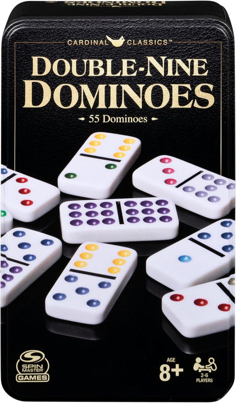 Spin Master Games Double 9 Dominoes Set in Storage Tin Classic Tile Game