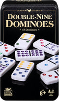 Spin Master Games, Cardinal Classics Double Nine Dominoes Set in Storage Tin, Dominoes for Kids & Adults, Classic Game, 2-6 Players, Easter Gift, Ages 8 & Up