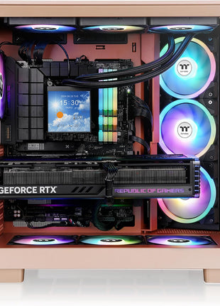Thermaltake View 380 XL TG ARGB; 4x120mm ARGB Lite Fans Included; 360mm Radiator Support; 420mm GPU Clearance; Hidden Connector Support; Dual Chamber; Gravel Sand; CA-11E-00MGWN-00