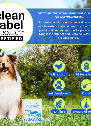 Native Pet Pack Leaders Bundle - Daily Dog Multivitamin (7 oz.) & Omega Oil for Dogs (8 oz.) - Omega 3 Fish Oil for Healthy Skin, Shiny Coat, & Strong Joints & Daily Multivitamin for Pups