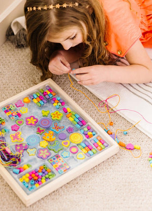 Melissa & Doug Created by Me! Bead Bouquet Deluxe Wooden Bead Set with 220+ Beads for Jewelry-Making Kits for Kids 4+ - FSC Certified