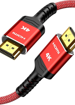Highwings 4K HDMI Cable 6.6FT/2m | High-Speed HDMI 2.0 Quality Cord 4K@60Hz, Braided Nylon & Gold Connectors, HDR, Ethernet, ARC, 3D, HDCP 2.2, Compatible for PS-5/4/3/ HDTV/Monitor/DVD/Streaming