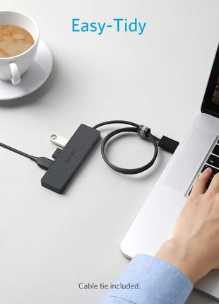 Anker USB Hub 4 Ports, Multiple USB 3.0 Hub, USB Splitter for Laptop, Extender for A Port Laptop, PC, Desktop and More [Charging Not Supported](2ft USB-A)