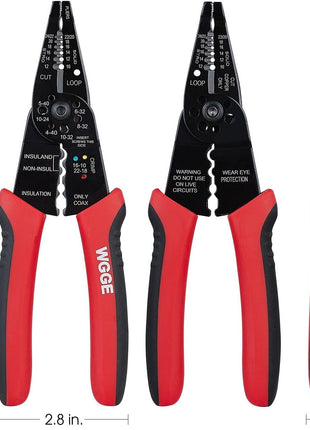 WGGE WG-015 Professional 8-inch Wire Stripper/wire crimping tool, Wire Cutter, Wire Crimper, Cable Stripper, Wiring Tools and Multi-Function Hand Tool