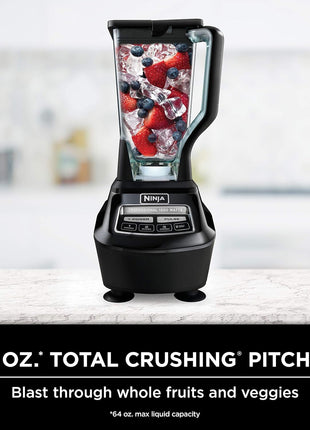 Ninja Mega Kitchen System, 1500W, 72oz Pitcher, 8-Cup, Black, BL770 | 1500W all-in-one blends smoothies, processes salsa & dough. 72-oz pitcher, 8-cup processor bowl, (2) 16-oz cups.