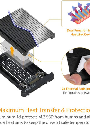 ICY DOCK M.2 PCIe 3.0/4.0 NVMe SSD to 2.5" U.2 SSD Converter / Mounting Adapter with Heatsink | EZConvert MB705M2P-B