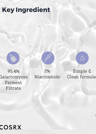 Cosrx Galactomyces 95 Essence, 3.4 fl oz (100 ml), Galactomyces Fermentation Filtrate, Texture Essence, Fermented Beauty Serum, Sensitive Skin, Cosrx Skincare, Basic Cosmetics, Korean Skincare