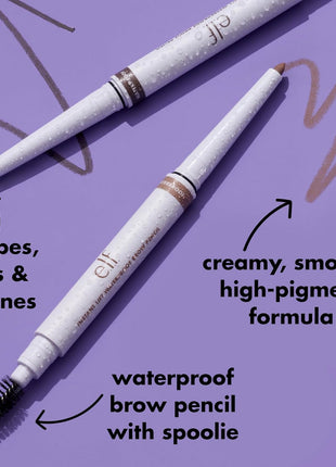 e.l.f. Instant Lift Waterproof Eyebrow Pencil, Deep Brown | Dual-Ended with Precision Tip & Spoolie, Smudge-Resistant Formula for Natural, Long-Lasting Brows