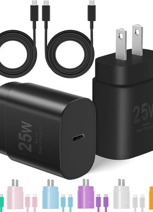 Type C Charger Fast Charging, 2Pack [10FT&6FT] Long USB C Cable with 25W Phone Super Fast Charger Block Compatible with Galaxy S25/S24/Plus/Ultra,iPhone 15/16/17/Air/Plus/Pro Max