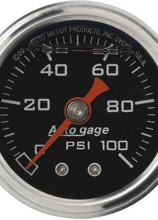 AUTO METER 2174 Autogage Fuel Pressure Gauge, Black face