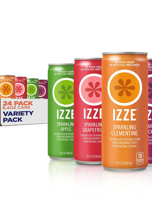 Izze Sparkling Juice, 4 Flavor Variety Pack, 8.4 Fl Oz (24 Count)
