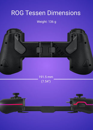 ASUS ROG Tessen Mobile Gaming Controller – Android Phones ONLY, Foldable, Compact, Wired USB-C, Programmable, Fast Charging, RGB – for Call of Duty: Warzone Mobile, Minecraft, Roblox, 350+ Games