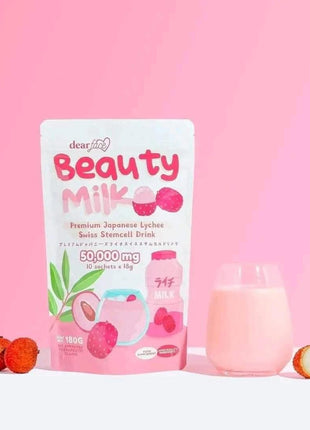 Beauty Milk Premium Japanese Lychee Swiss Stemcell Drink 50,000mg - 10 Sachets