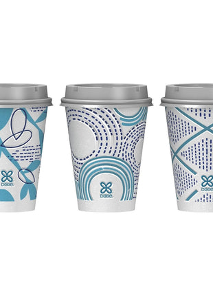 Dixie To Go Paper Coffee Cups With Lids, 12 oz, 14 ct, Disposable Insulated Paper Cups for On-The-Go Hot or Cold Beverages