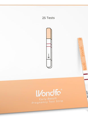 Wondfo Early Result Pregnancy Test Strips - Get Results 6 Days Sooner Than Missed Period-Sensitive and high-Accuracy HCG Testing Kit at 10 MIU/ml Cut-Off -[25 Packs]