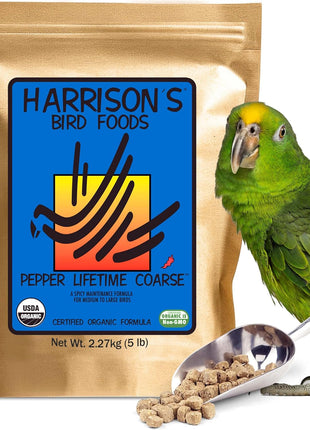 Harrison's Bird Foods Bird Food Adult Lifetime Fine Certified Organic Non-GMO Formula Bird Food 1lb