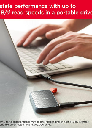SANDISK 1TB Portable SSD - Up to 800MB/s, USB-C, USB 3.2 Gen 2, Updated Firmware - External Solid State Drive - SDSSDE30-1T00-G26