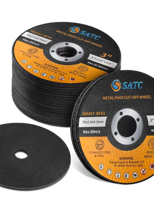 S SATC Grinder Wheel 25 PCS Cut Off Wheels 3 Inch Cut Off Wheel 3 inch x1/16 x3/8 inch Fits Any Angle Grinder Air Tool