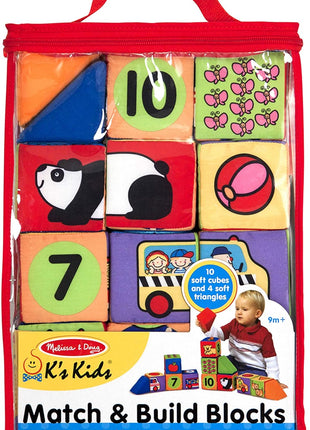 Melissa & Doug K's Kids Match and Build Soft Blocks Set