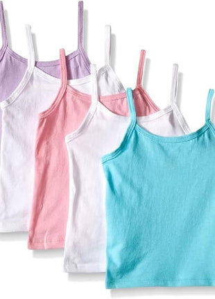 Hanes Girls' Camisole, 100% Cotton Tagless Cami, Toddler Sizing, Multiple Packs & Colors Available