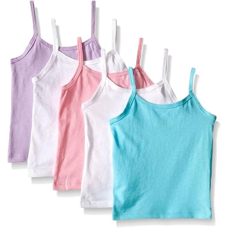 Hanes Girls' Camisole, 100% Cotton Tagless Cami, Toddler Sizing, Multiple Packs & Colors Available