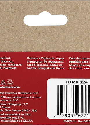 Arrow 224 Heavy Duty P22 Staples for Use with Plier-Type Paper and Bag Staplers in Restaurants, Offices, Classrooms, 5050-Pack, 1/4-Inch Leg Length, 7/16-Inch Crown Width