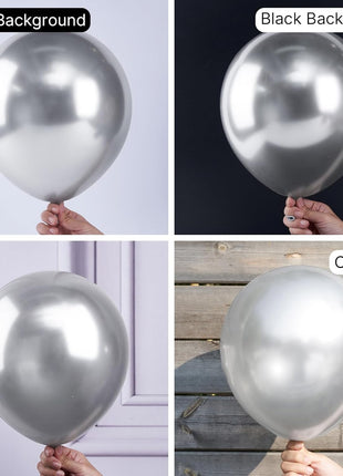 PartyWoo Silver Balloons 50pcs Latex Helium Balloons 12 Inch | Birthday Wedding Anniversary Graduation Bachelorette Engagement Bridal Shower Party Decorations Silver-G102