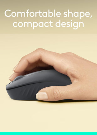 Logitech M196 Compact Ambidextrous Bluetooth Wireless Mouse - Graphite | Bluetooth connectivity, no USB receiver, quiet clicks, 3 non-customizable buttons, 12-month battery life, PC Mac compatible