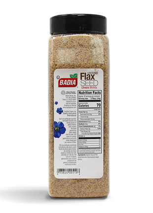 Badia Organic Ground Flax Seed, 16 oz   Superfood High in Fiber & Omega 3, Certified Organic, Non GMO, Baking, Smoothies & Cooking