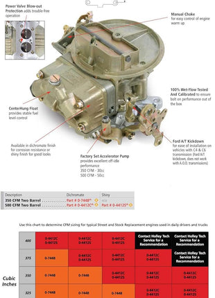 Holley 2300 500 CFM Universal Chromate Carburetor