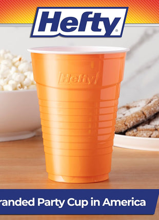 Hefty Party On Disposable Plastic Cups, Assorted, 16 Ounce, 100 Count