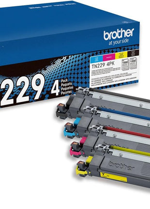 Brother Genuine TN2294PK Standard Yield 4-Pack Printer Toner Cartridges - Black, Cyan, Magenta, Yellow Toner Multipack