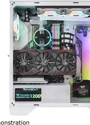 Thermaltake S300 Tempered Glass Snow Edition ATX Mid-Tower Computer Case with 120mm Rear Fan Pre-Installed CA-1P5-00M6WN-00
