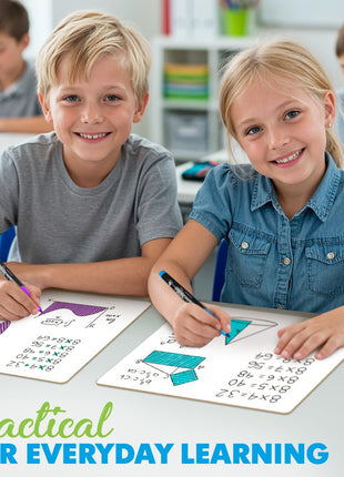Scribbledo 6 Pack Small White Board Dry Erase Boards Classroom Pack Mini White Boards 9 inch x12 inch Personal Whiteboards for Students Teachers School Supplies Lapboards l 6 Mini Whiteboard Erasers Included