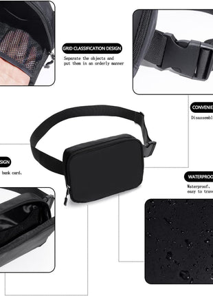 Belt bag Fanny pack crossbody bags for women Everywhere belt bag (black)