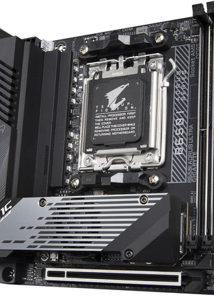 GIGABYTE B650I AORUS Ultra AMD AM5 ITX Motherboard, Support Ryzen 9000/8000/7000 Series, DDR5, 8+2+1 Power Phase, PCIe 5.0 M.2, USB-C 3.2 Gen 2, WIFI6E, 2.5GbE, EZ-Latch, Q-Flash, RGB Fusion