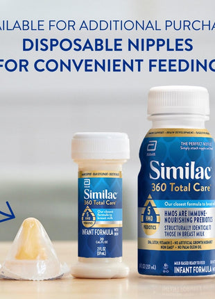 Similac 360 Total Care Ready-to-Feed Baby Formula | 5 HMO prebiotic blend, infant formula to support baby's immune system, brain development & digestive health, 2-fl-oz, 48 pack