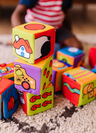 Melissa & Doug K's Kids Match and Build Soft Blocks Set
