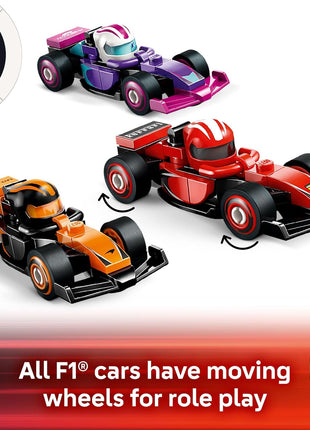 LEGO F1 Collectible Race Cars, 6 Pack - Building Set for Boys & Girls, Ages 6+ - Birthday Party Favor or Gift - Mystery Box W/Surprise F1 Car Toys - Travel Toys for Kids - 66796