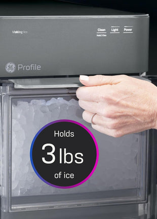 GE Profile Opal 2.0 Countertop Nugget Ice Maker with 0.75 Gallon Tank | Chewable nugget ice, 38 lbs/day, First batch in 10 min, 3 lb bin, Melted ice reused, SmartHQ WiFi & Alexa, Stainless Steel