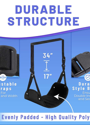 BASIC CONCEPTS Airplane Foot Hammock for Plane Travel Essentials - Airplane Travel Essentials, Long Flight Foot Rest - Plane Gadgets