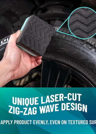 Chemical Guys Wonder Wave Durafoam Contoured Large Tire Shine & Dressing Applicator, 4 Pack