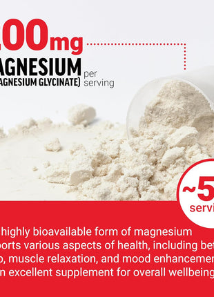 Force Factor Magnesium Glycinate 200mg | Magnesium Supplement for Women & Men to Support Sleep, Muscle Relaxation & Mood, High Absorption, Vegan, 50 Servings