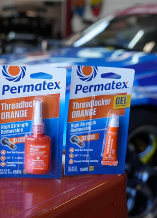 Permatex 25210 High Strength Removable Threadlocker Orange Liquid, 10 ml