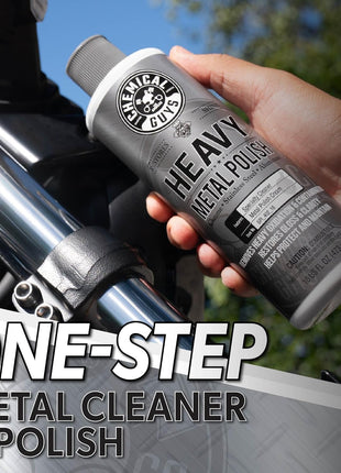 Chemical Guys Heavy Metal Polish Restorer and Protectant - Cleans, Restores & Protects, Aluminum, Stainless Steel, Chrome Polish & More, Safe for Cars, Trucks, Motorcycles, RVs, and Boats - 16 oz