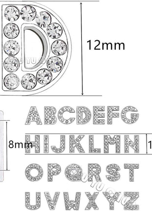 52 PCS A-Z Full Rhinestones Charms 8mm Letters for Hair ClipsSlide Alphabet,Hair Clips,Jewelry Making Charms,Crystal Letters(52 PCS Silver)