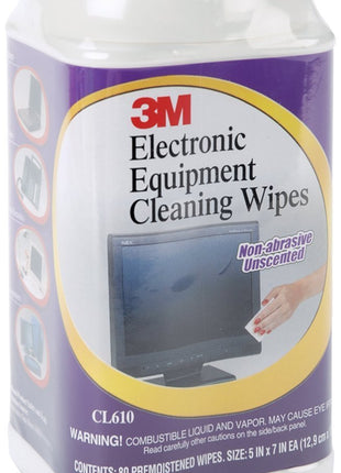 3M CL610 Electronic Equipment Cleaning Wipes, 5-1/2-Inch x6-3/4-Inch, 80 Count
